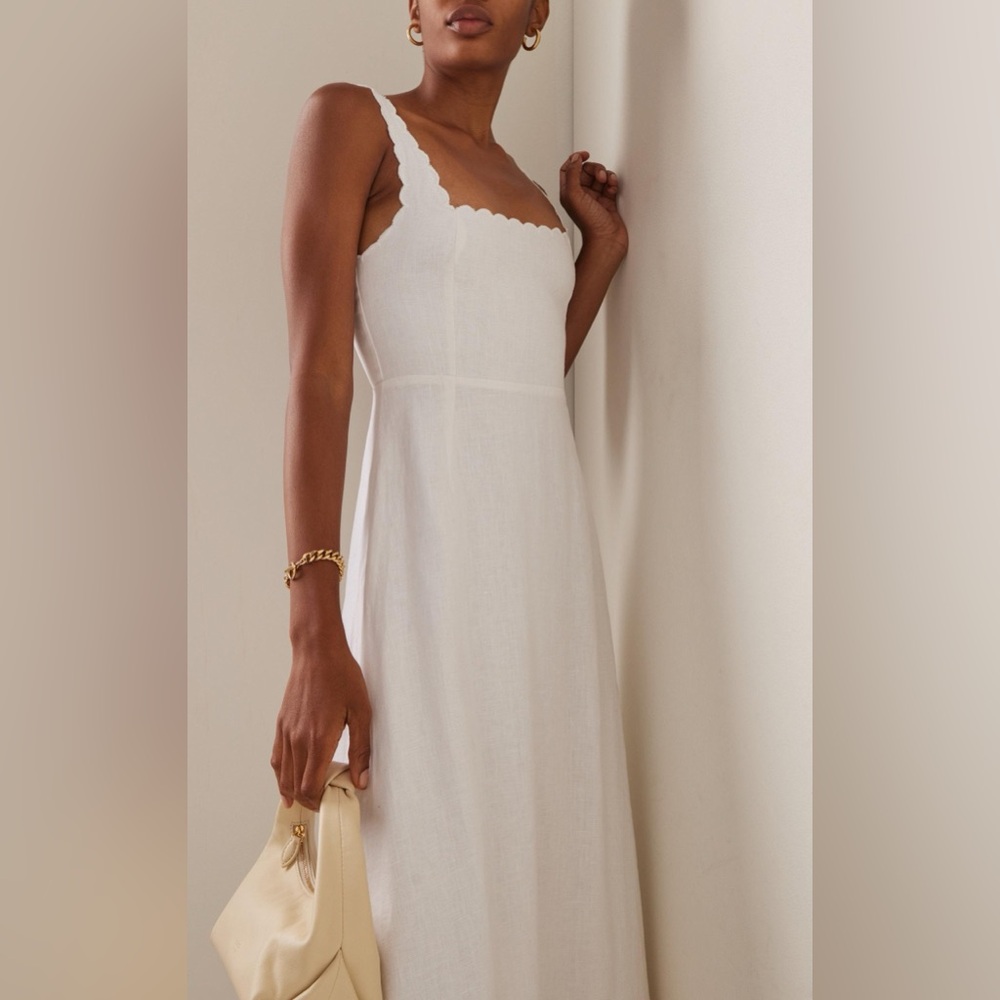 Posse linen dress with scallop trim - Picture 2 of 8